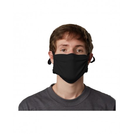 MKPKPR Hanes MKPKPR 2-Ply Polyester Pocket Face Mask BLACK