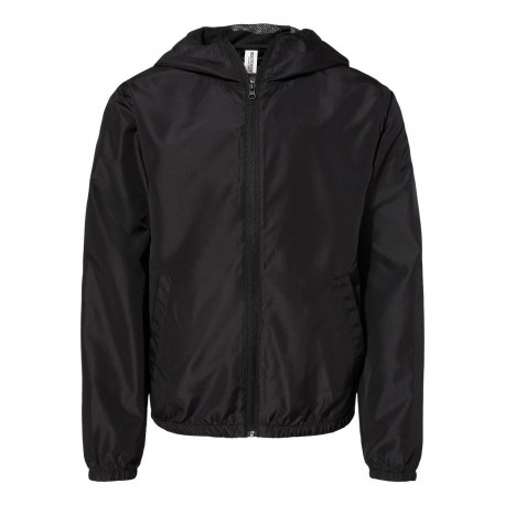 EXP24YWZ Independent Trading Co. EXP24YWZ Youth Lightweight Windbreaker Full-Zip Jacket BLACK