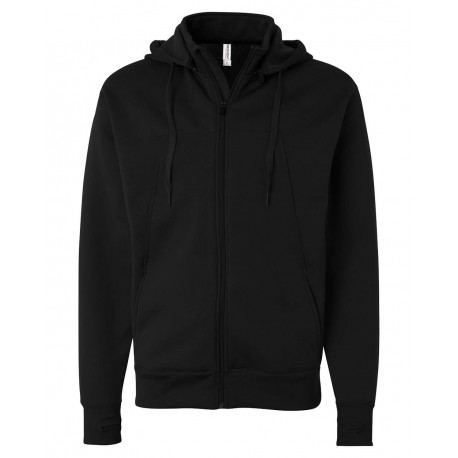 EXP80PTZ Independent Trading Co. EXP80PTZ Poly-Tech Full-Zip Hooded Sweatshirt BLACK