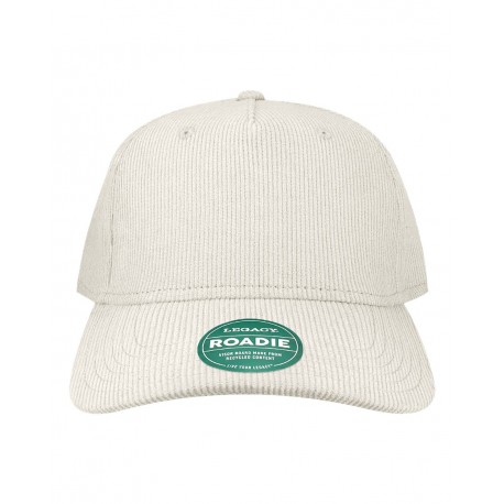ROADIE LEGACY ROADIE Five-Panel Trucker Cap Ivory Corduroy