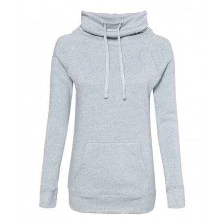 W20155 MV Sport W20155 Women's Space-Dyed Cowl Neck Sweatshirt LIGHT BLUE