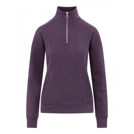 W20189 MV Sport W20189 Women's Cloud Fleece Quarter-Zip Sweatshirt EGGPLANT