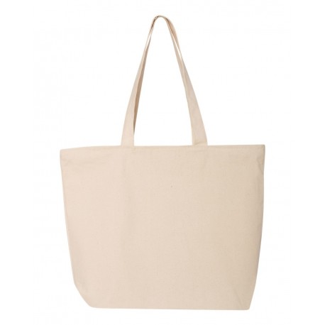 Q611 Q-Tees Q611 25L Zippered Tote NATURAL