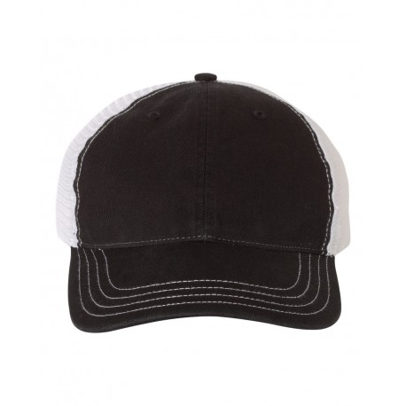 111 Richardson 111 Garment-Washed Trucker Cap BLACK/ WHITE