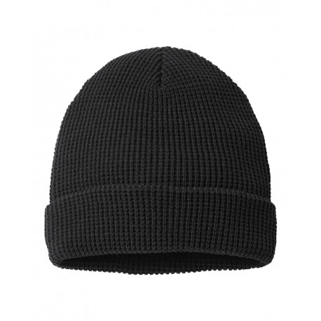 146R Richardson 146R Waffle Cuffed Beanie BLACK