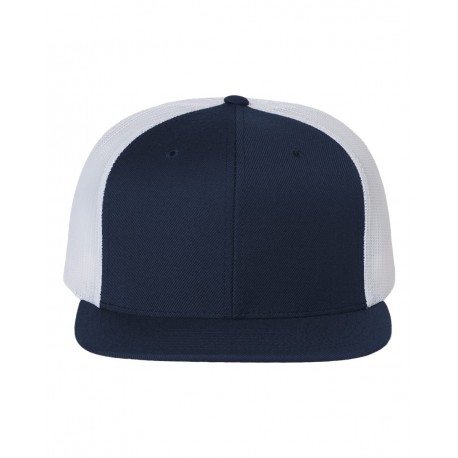 511 Richardson 511 Wool Blend Flat Bill Trucker Cap NAVY/ WHITE