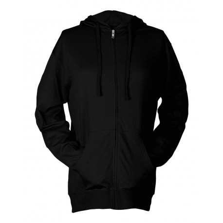 260 Tultex 260 Beach Full-Zip Hooded Long Sleeve T-Shirt BLACK