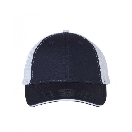 S102 Valucap S102 Sandwich Trucker Cap NAVY/ WHITE