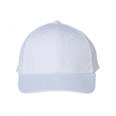 VC400 Valucap VC400 Mesh-Back Twill Trucker Cap WHITE