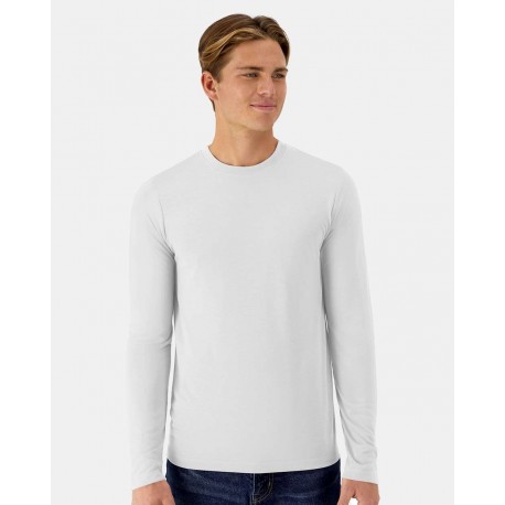 484L Hanes 484L Cool DRI Cotton Touch Long Sleeve T-Shirt WHITE