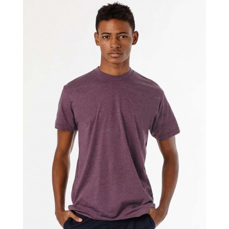 FF01 Los Angeles Apparel FF01 USA-Made 50/50 Poly/Cotton T-Shirt HEATHER PLUM