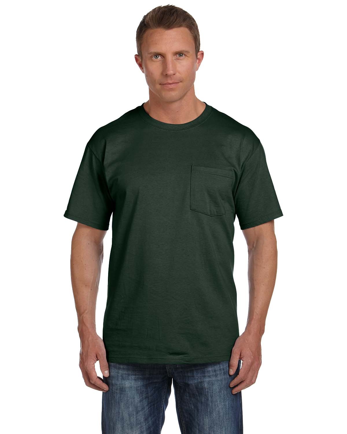 Fruit of the Loom 3931P Adult Hd Cotton Pocket T-Shirt