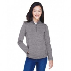 Devon & Jones DG798W Women's Newbury Melange Fleece Quarter-Zip Pullover
