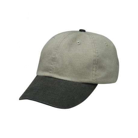 LP101 Adams Headwear LP101 Optimum Pigment-Dyed Cap Stone/ Black