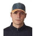 OL102 Adams Headwear Navy/ Tangerine/ Tan
