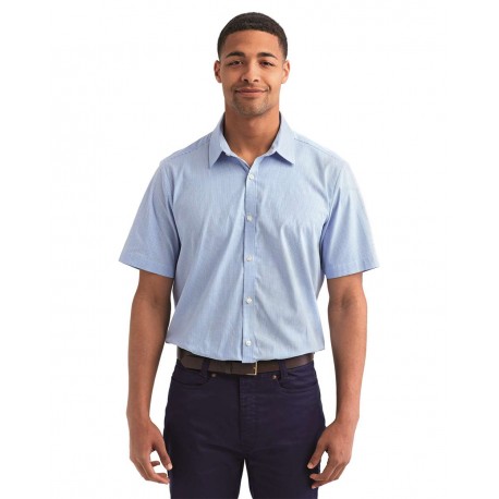 RP221 Artisan Collection by Reprime RP221 Microcheck Gingham Cotton Shirt Light Blue/ White