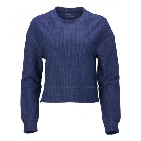 BW5102 Boxercraft BW5102 Women's Cropped Boxy Long Sleeve T-Shirt NAVY