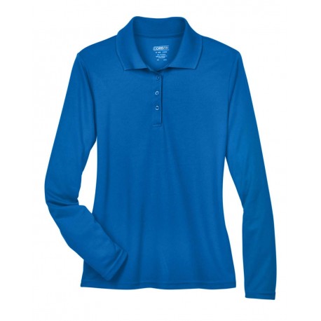 78192 CORE365 78192 Women's Pinnacle Performance Long Sleeve Pique Polo TRUE ROYAL