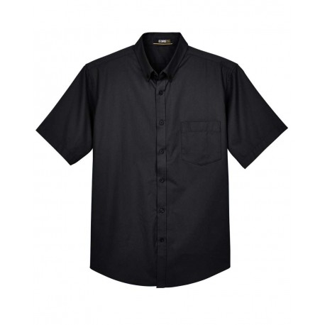 88194T CORE365 88194T Tall Optimum Short Sleeve Twill Dress Shirt BLACK
