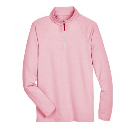 DG480 Devon & Jones DG480 CrownLux Performance Clubhouse Micro-Stripe Quarter-Zip Pullover RED