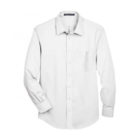 DG530T Devon & Jones DG530T Crown Collection Tall Solid Stretch Twill Woven Dress Shirt WHITE