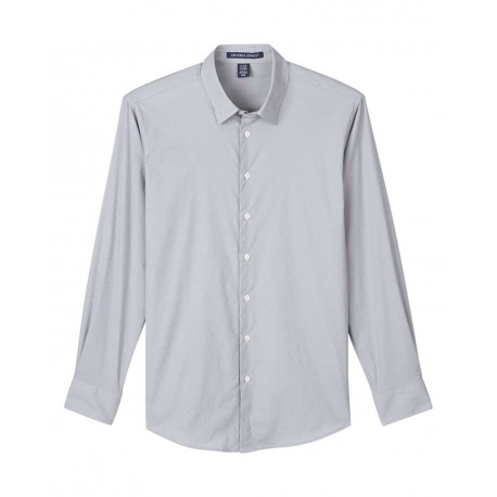 DG537 Devon & Jones DG537 CrownLux Performance Microstripe Dress Shirt GRAPHITE/ WHITE