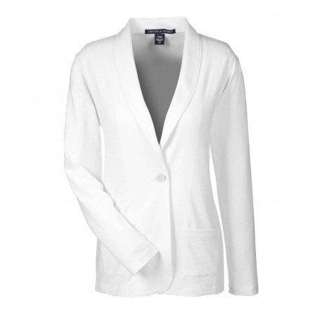 DP462W Devon & Jones DP462W Women's Perfect Fit Shawl Collar Cardigan WHITE