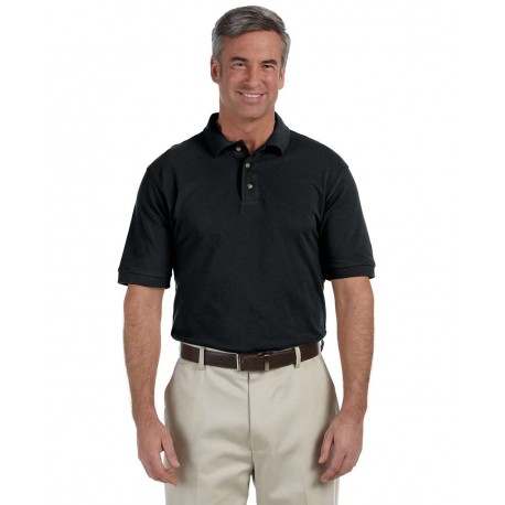 M200T Harriton M200T Tall Cotton Pique Polo BLACK