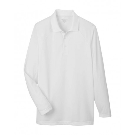 M208L Harriton M208L Charge Snag and Soil Protect Long Sleeve Polo WHITE
