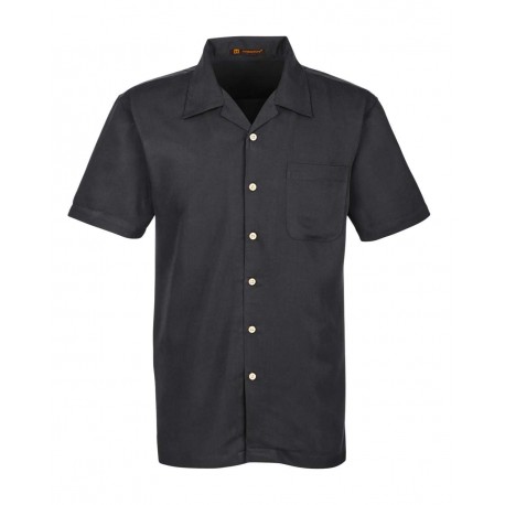 M570 Harriton M570 Bahama Cord Camp Shirt BLACK