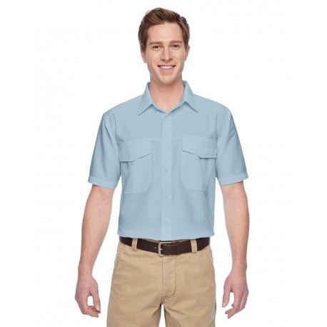 M580 Harriton M580 Key West Short Sleeve Performance Staff Shirt CLOUD BLUE
