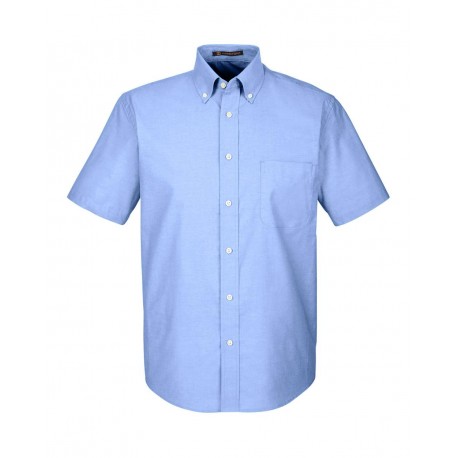 M600S Harriton M600S Oxford Short Sleeve with Stain-Release LIGHT BLUE