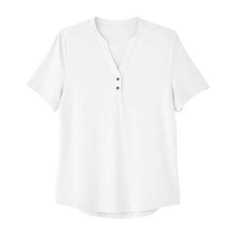 NE100W North End NE100W Women's JAQ Snap-Up Stretch Performance Polo WHITE