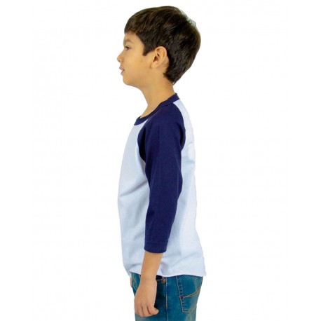 SHRAGY Shaka Wear SHRAGY Youth Three-Quarter Sleeve Raglan WHITE/ NAVY