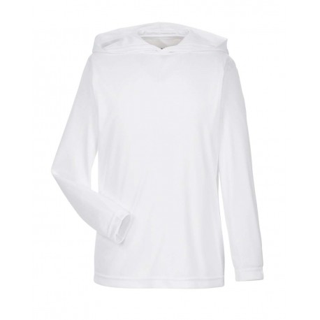 TT41Y Team 365 TT41Y Youth Zone Performance Hooded T-Shirt WHITE