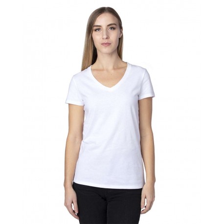 200RV Threadfast Apparel 200RV Women's Ultimate CVC V-Neck T-Shirt WHITE