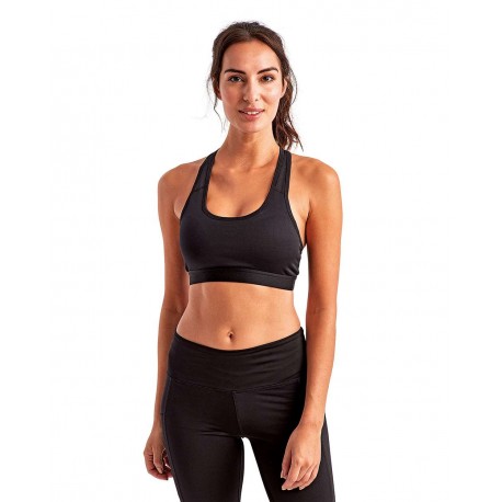TD920 TriDri TD920 Women's Medium Impact Sports Bra BLACK