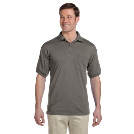 G890 Gildan G890 Adult 50/50 Jersey Polo With Pocket GRAPHITE HEATHER