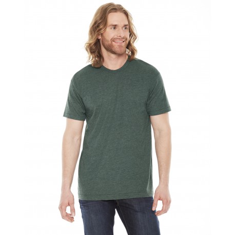 BB401 American Apparel BB401 Unisex Poly-Cotton Usa Made Crewneck T-Shirt HEATHER FOREST