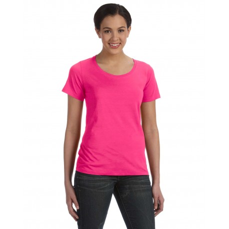 391A Anvil 391A Ladies' Featherweight Scoop T-Shirt HOT PINK