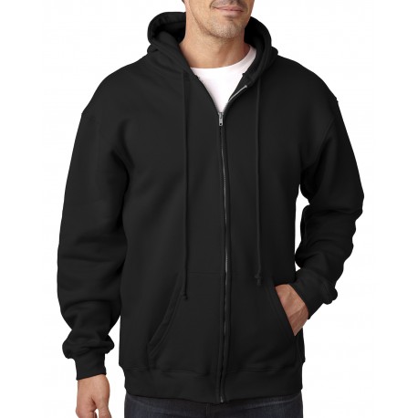 BA900 Bayside BA900 Adult 9.5Oz., 80% Cotton/20% Polyester Full-Zip Hooded Sweatshirt BLACK