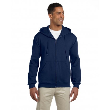 4999 Jerzees 4999 Adult Super Sweats Nublend Fleece Full-Zip Hooded Sweatshirt J NAVY