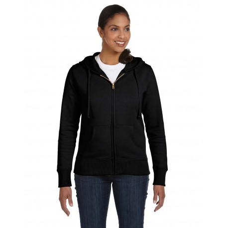 EC4501 econscious EC4501 Ladies' Organic/Recycled Full-Zip Hooded Sweatshirt BLACK