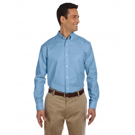 M600 Harriton M600 Men's Long-Sleeve Oxford With Stain-Release LIGHT BLUE