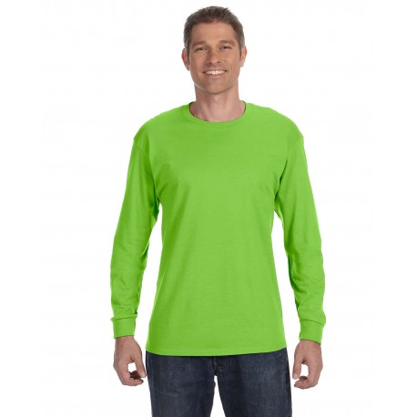 5586 Hanes 5586 Adult Authentic-T Long-Sleeve T-Shirt LIME