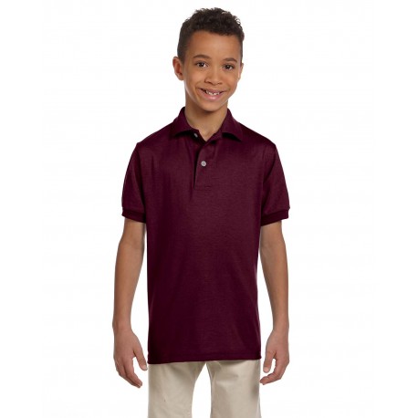 437Y Jerzees 437Y Youth Spotshield Jersey Polo MAROON
