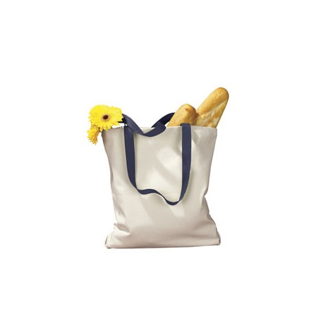 BE010 BAGedge BE010 Canvas Tote With Contrasting Handles NATURAL/NAVY