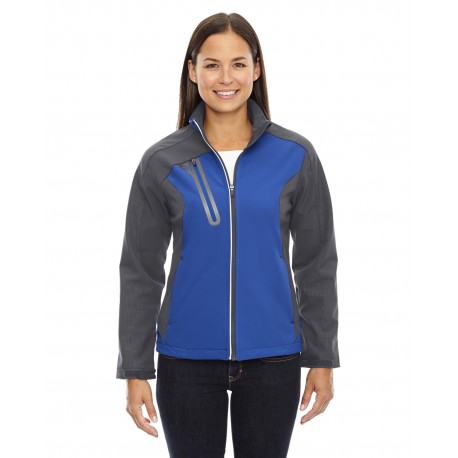 78176 North End 78176 Ladies' Terrain Colorblock Soft Shell With Embossed Print NAUTICL BLUE 413