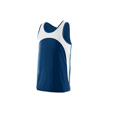340 Augusta Drop Ship 340 Adult Wicking Polyester Sleeveless Jersey With Contrast Inserts NAVY/WHITE