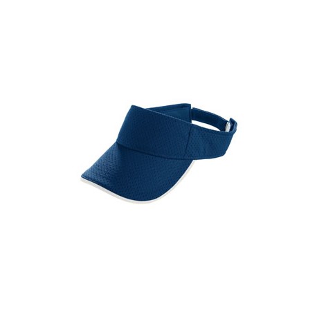 6223 Augusta Drop Ship 6223 Adult Athletic Mesh Two-Color Visor NAVY/WHITE